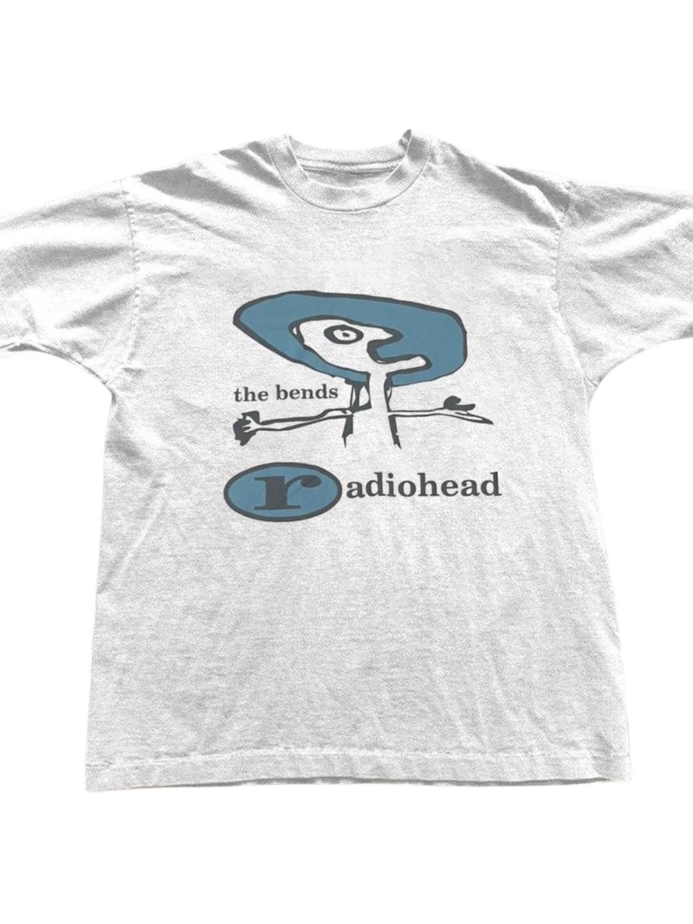 Gildan White Abstract Line Art Graphic Tee